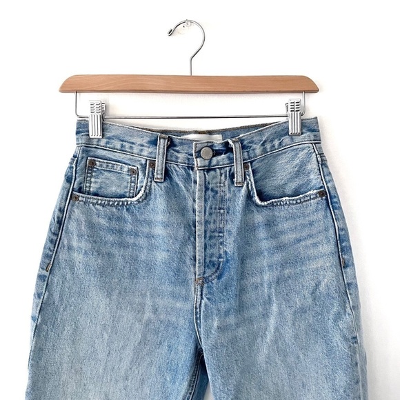 Denim Forum | Joni High Rise Loose Jeans Size 23 Distressed Light Wash Aritzia - Picture 5 of 12